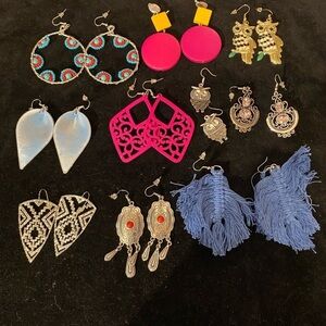 Lot 6- Bundle of 10 Dangle Earrings (EF)